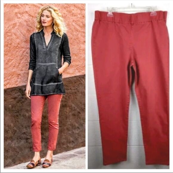 Soft Surroundings Metro Coral Pull On Pants XL - Picture 1 of 10